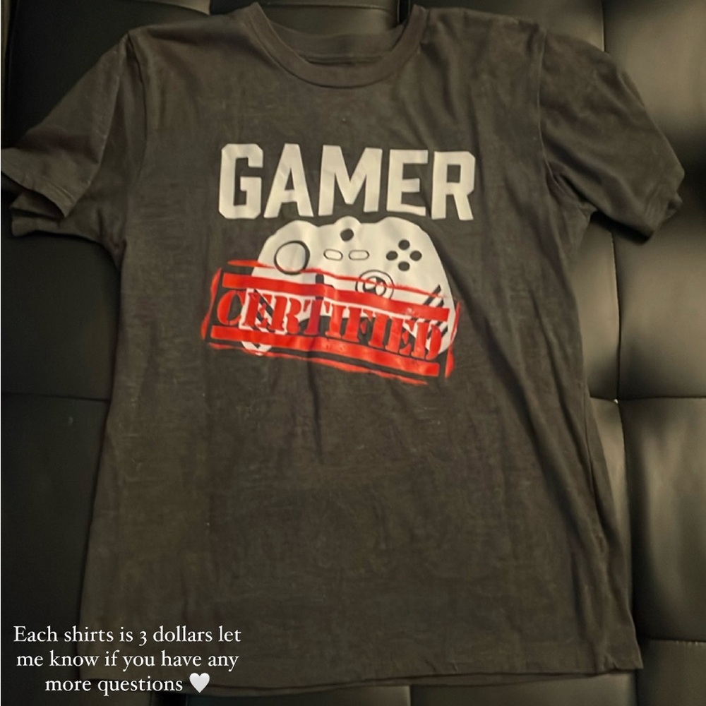 These are some random shirts the sizes are between small and medium each 3